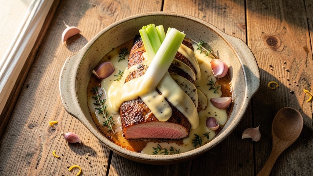 1 Pound Pork Loin Roast Recipe: Juicy Pink Core With Crispy Celery Crown
