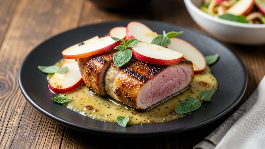 Apple Sage Pork Chops Recipe: Herb-Infused Pan Sear With Juicy Pink Hearts