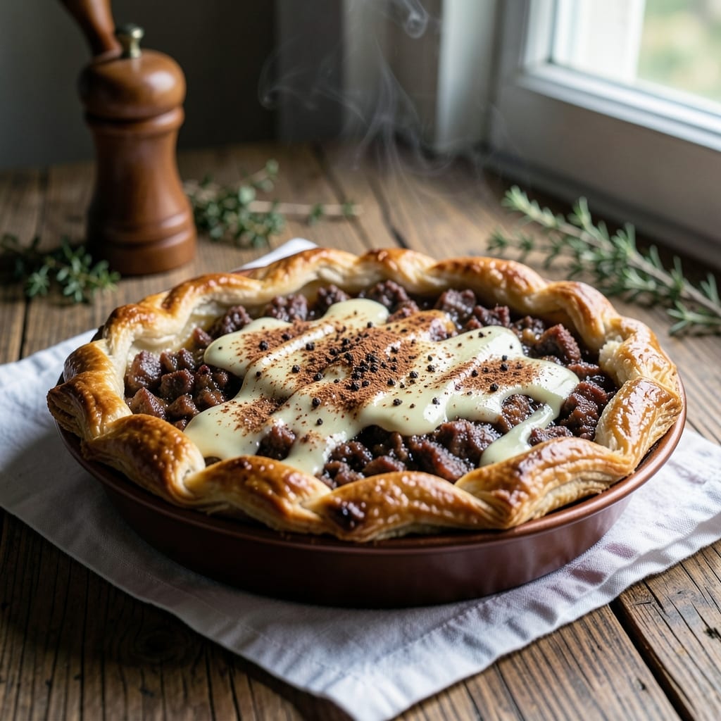 French Canadian Pork Pie Tourtiere Recipe: Spiced Meat Pie with Crispy Top and Fork-Tender Filling