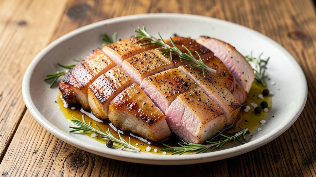 Air Fryer Roast Pork Belly Recipe: Crispy Celery Crowns With Juicy Pink Meat
