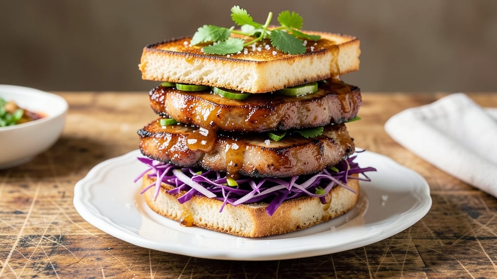 Asian Pork Sandwiches Recipe: Crispy Celery Crowns Over Smoky Five-Spice Shreds