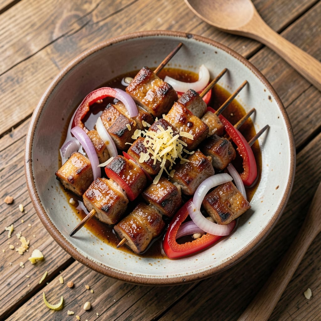 Filipino Pork Kebabs Recipe: Skewered Adobo-Spiced Tenderness with Charred Edges