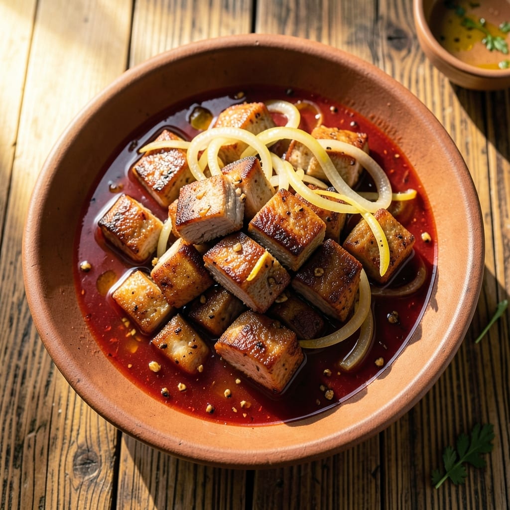 Filipino Pork With Tomato Sauce Recipe: Vinegar-Braised Crispy Edges and Silky Meat