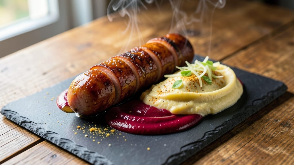 AIP Pork Sausage Recipe: Celery Root Crust With Herb-Infused Pink Centers