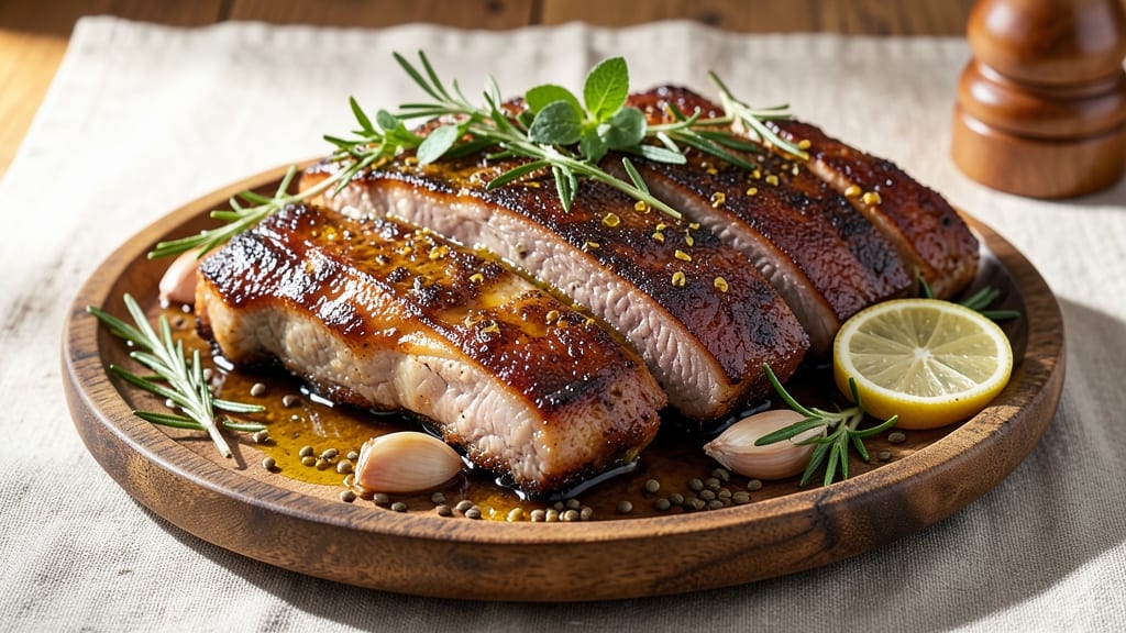 Mediterranean Pork Ribs Recipe: Herb-Infused Crunch Over Smoky Tomato Gravy