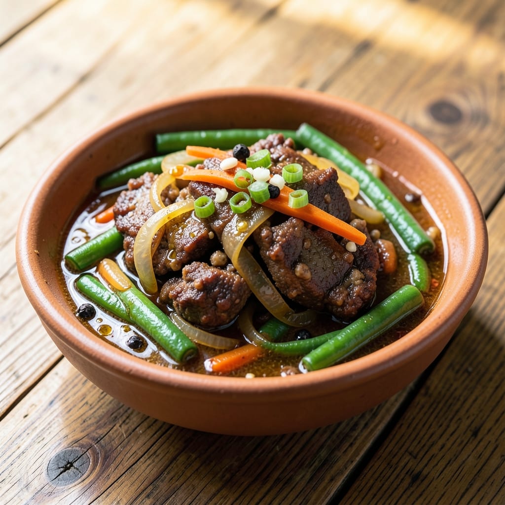 Filipino Menudo Recipe Ground Pork: Vinegar-Kissed Tender Pork with Silky Greens