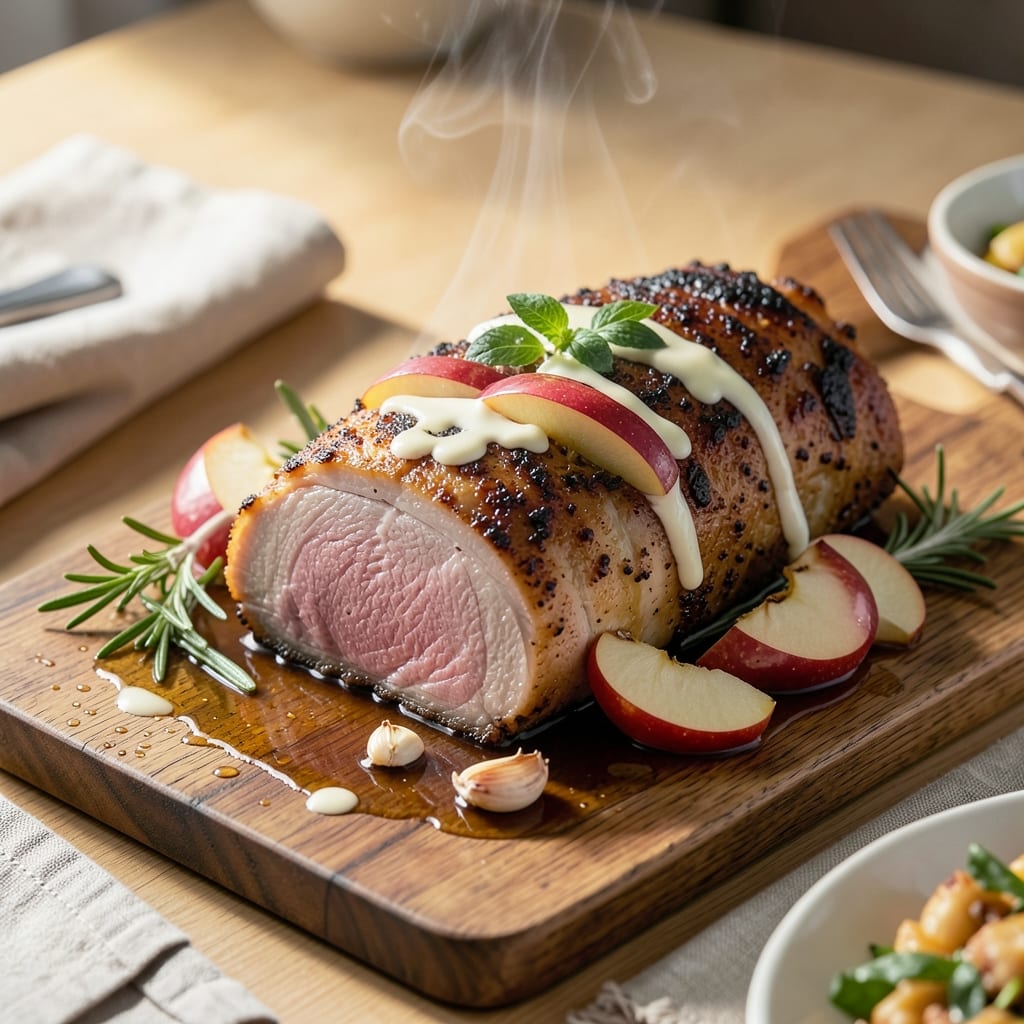 Flavorful Pork Roast Recipe: Apple-Cider Braised Crisp With Juicy Pink Heart