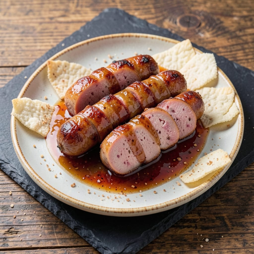 Eskort Pork Sausage Recipe: Apple Cider Crisp With Juicy Pink Hearts