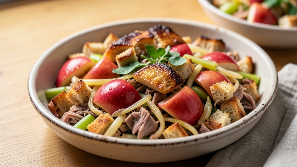 Apple and Pork Stuffing Recipe: Spiced Apple-Pork Filling With Celery Crown Crunch