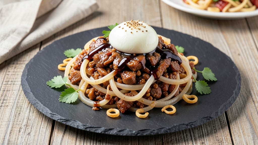 Minced Pork Dry Noodle Recipe: Crispy Lotus Bites in Sweet Soy Glaze