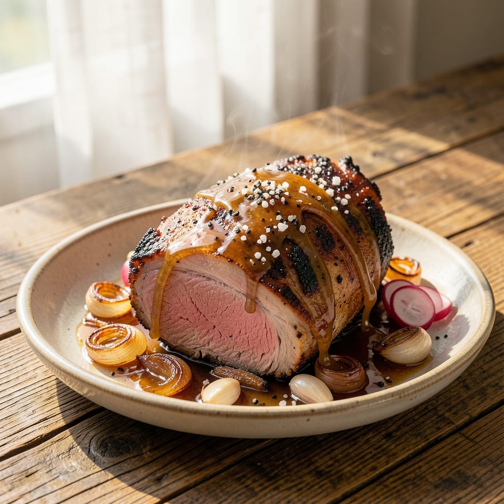 French Pork Shoulder Recipe: Crispy Bark Meets Juicy Pink Centers in One Pan