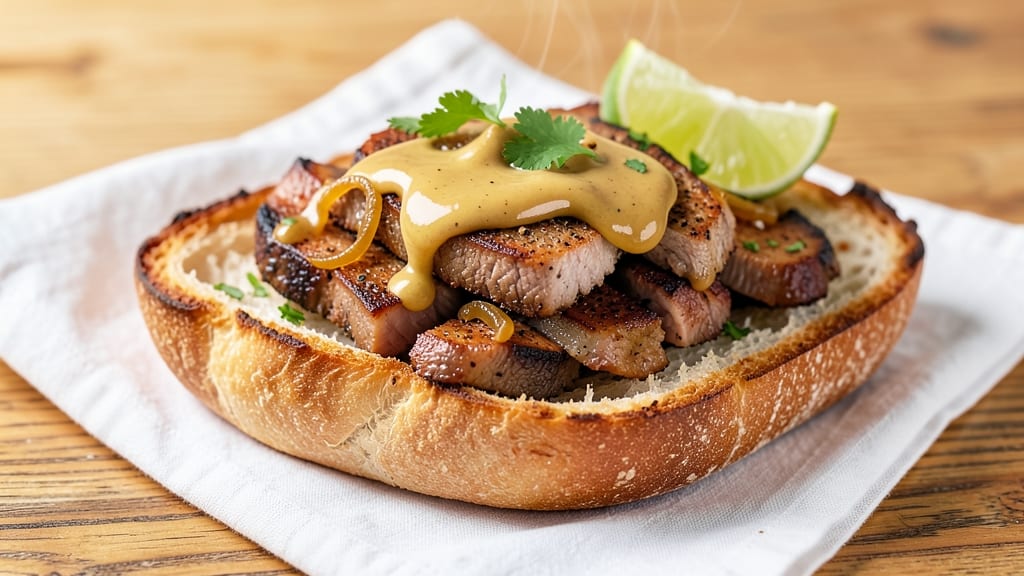 Mexican Pork Torta Recipe: Crunchy Roll-Up With Spicy Avocado Crema