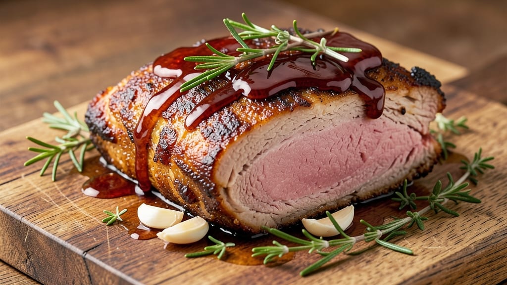 Alton Brown's Pork Shoulder Recipe: Celery Crown Crunch Over Smoky Herb Gravy