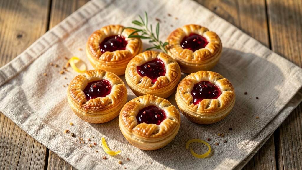 Mini Pork Pies Recipe With Jelly: Flaky Pastry Crusts Stuffed With Savory Meat and Sweet-Tart Filling