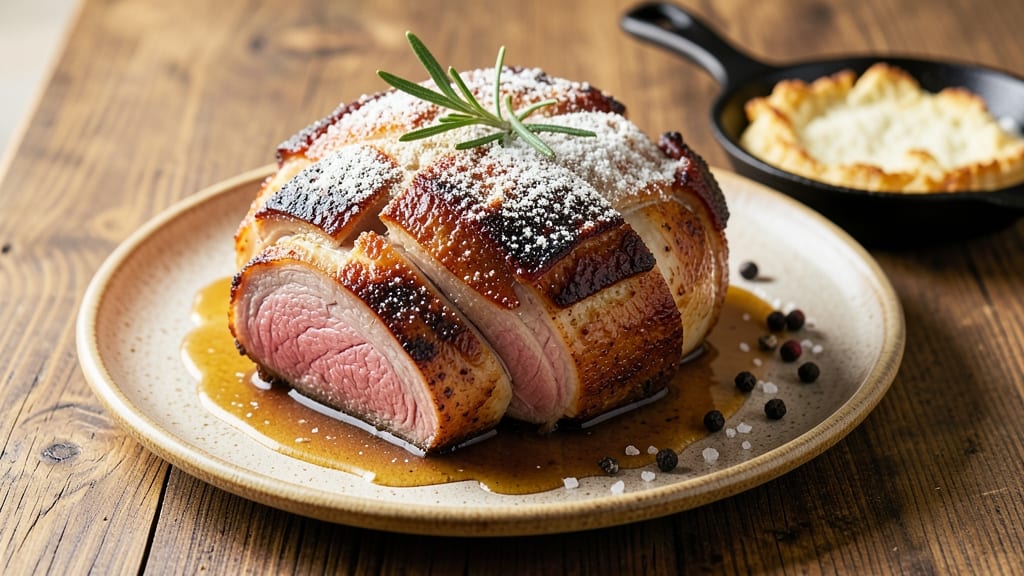Milk Pork Recipe: Crispy Celery Crowns Over Creamy Herb Gravy