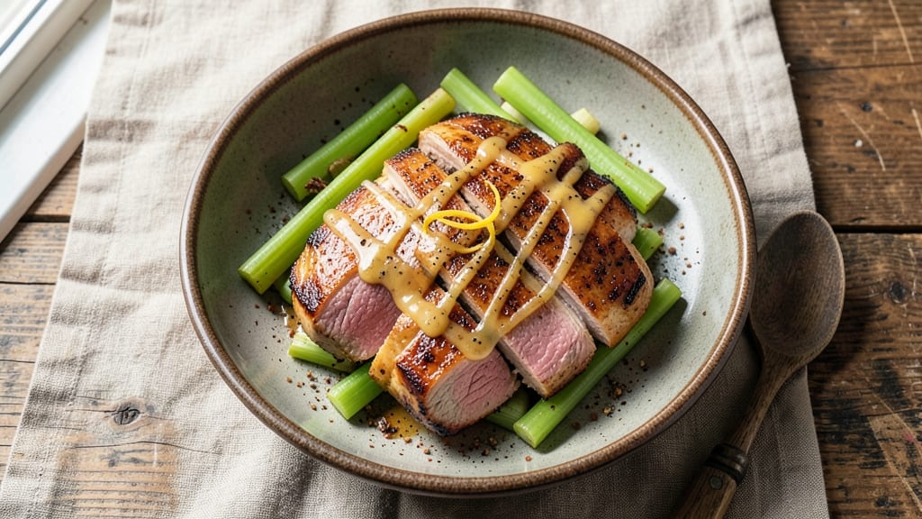 Air Fryer Pork Tenderloin Medallions Recipe: Juicy Pink Centers With Crispy Celery Crowns
