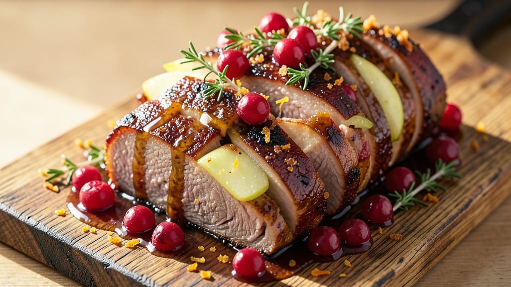Apple Cranberry Stuffed Pork Tenderloin Recipe: Juicy Pink Centers with Sweet-Tart Fruit Filling
