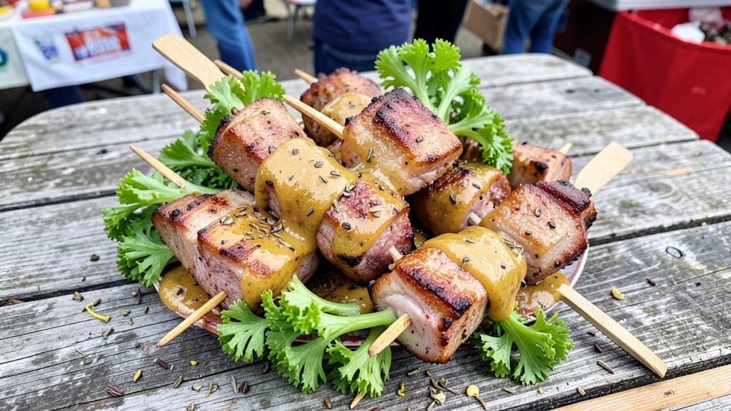 Minnesota State Fair Pork Chops on a Stick Recipe: Celery Crown Crunch Meets Smoky Herb Gravy