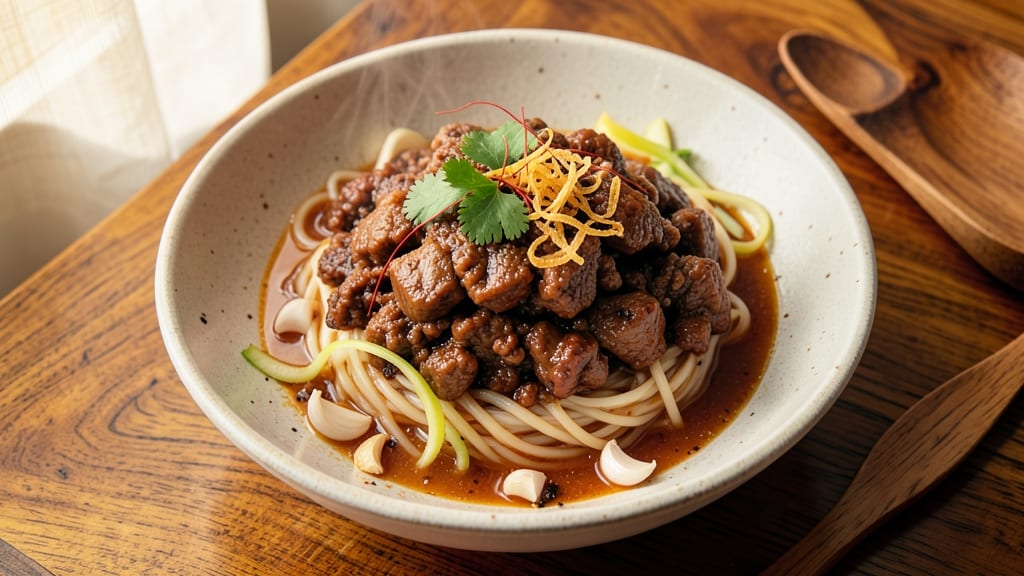 Asian Pork Noodle Bowl Recipe: Fragrant Five-Spice Pork Over Silky Rice Noodles