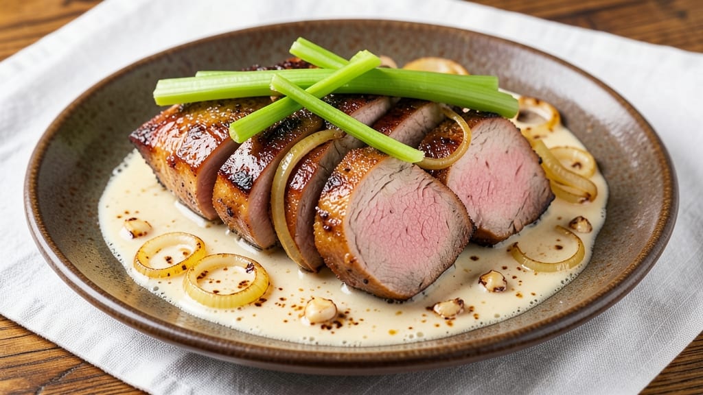 Milk Braised Pork Loin Recipe: Ultra-Tender with Crispy Celery Crowns