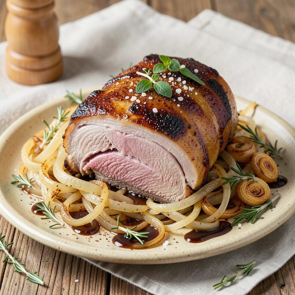 French Onion Pork Roast Recipe: Caramelized Fond and Crispy Bark Fusion